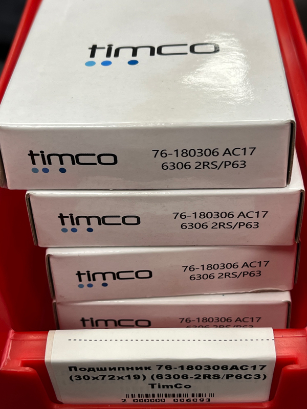 Подшипник 76-180306АС17 (30*72*19) (6306-2RS/P63) TimCo
