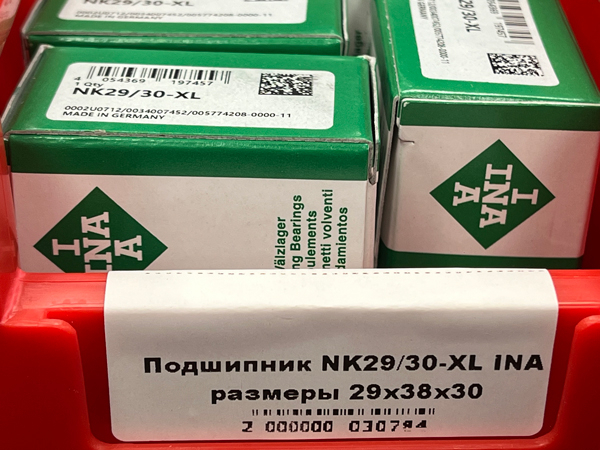 Подшипник NK29/30-XL INA размеры 29*38*30