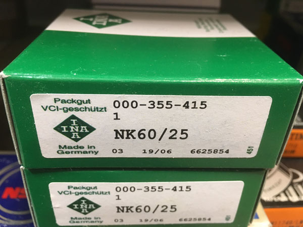 Подшипник NK60/25 INA размеры 60х72х25