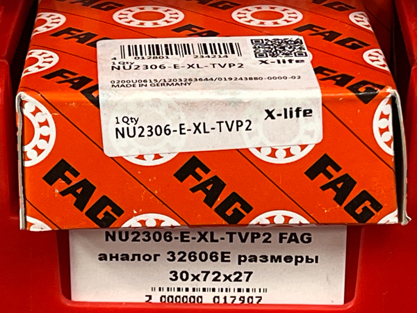 Подшипник NU2306-E-XL-TVP2 FAG аналог 32606Е размеры 30*72*27