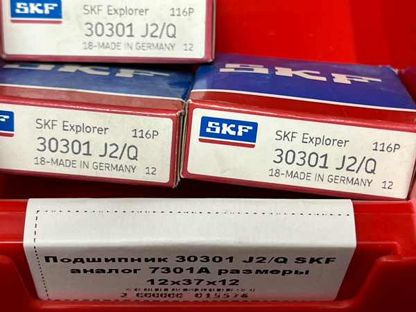 Подшипник 30301 J2/Q SKF аналог 7301А размеры 12*37*12