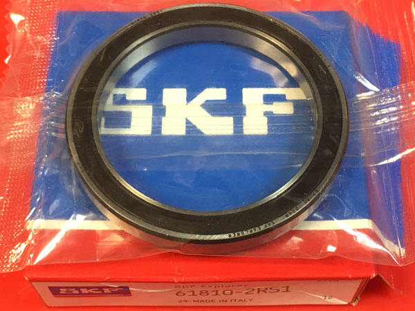 Подшипник 61810-2RS 1 SKF аналоги 1180810 (1000810-2RS, 6810-2RS) размеры 50x65x7