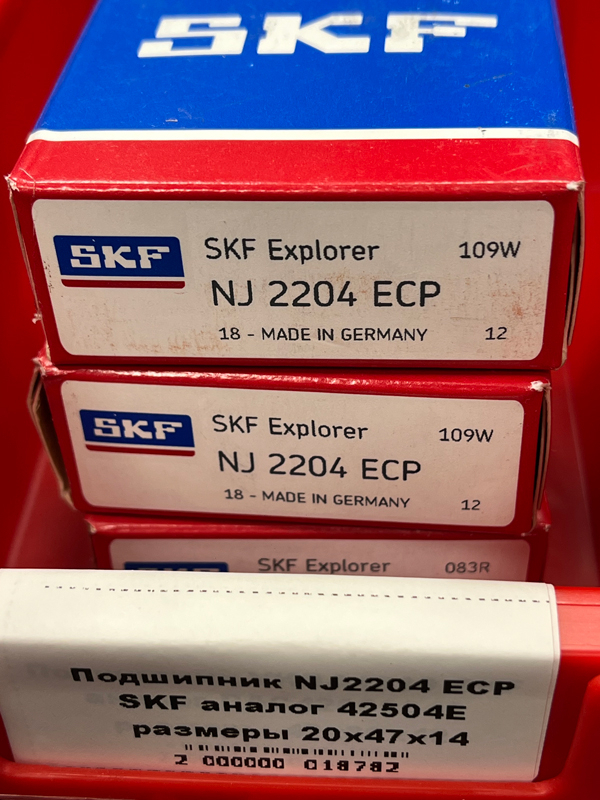 Подшипник NJ2204 ECP SKF аналог 42504Е размеры 20*47*14