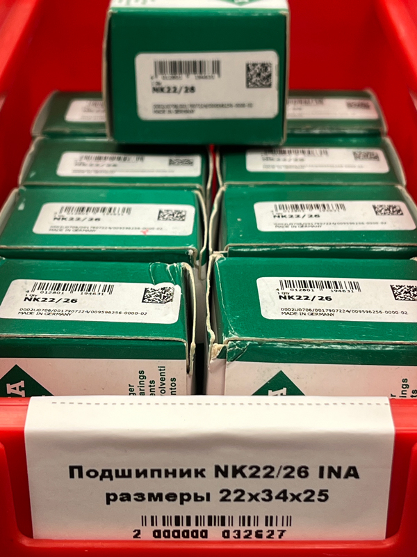 Подшипник NK22/26 INA размеры 22*34*25