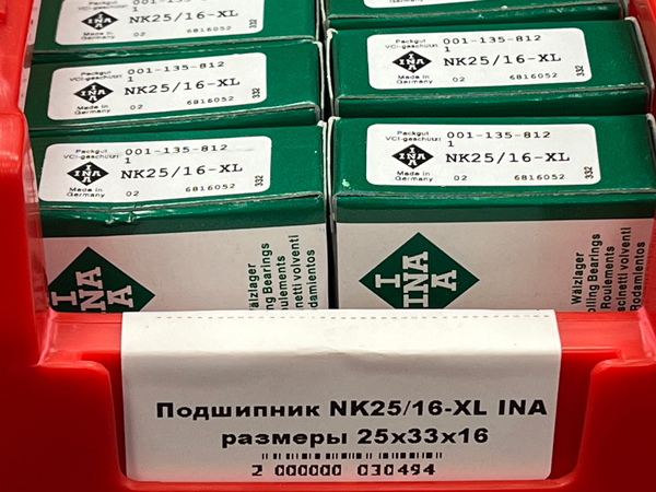 Подшипник NK25/16-XL INA размеры 25*33*16