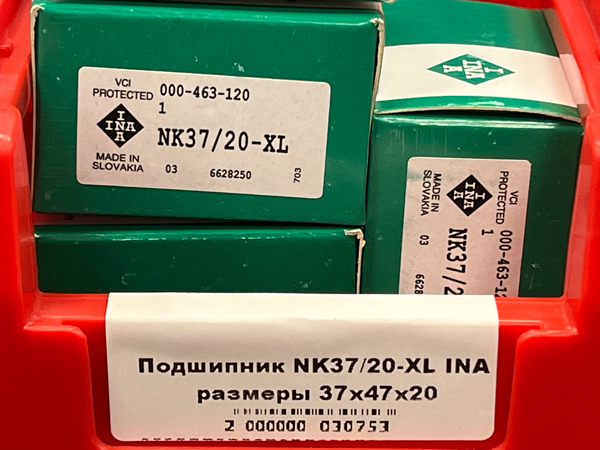 Подшипник NK37/20-XL INA размеры 37*47*20